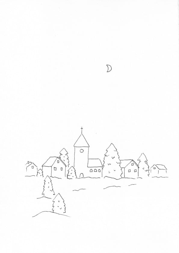 Winter Village Malvorlage